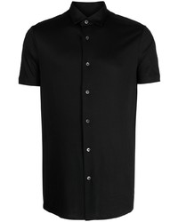 Мужская черная рубашка с коротким рукавом от Emporio Armani