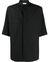 Мужская черная рубашка с коротким рукавом от Ermenegildo Zegna