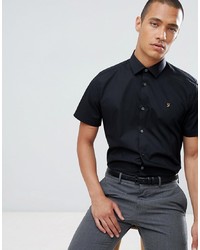 Мужская черная рубашка с коротким рукавом от Farah Smart