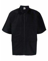 Мужская черная рубашка с коротким рукавом от GR10K
