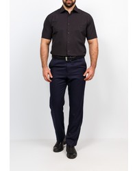 Мужская черная рубашка с коротким рукавом от GREG