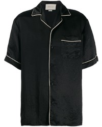 Мужская черная рубашка с коротким рукавом от Gucci