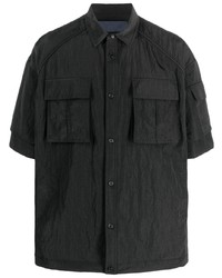 Мужская черная рубашка с коротким рукавом от Juun.J