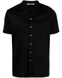 Мужская черная рубашка с коротким рукавом от La Fileria For D'aniello