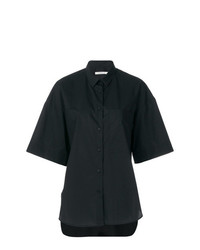 Женская черная рубашка с коротким рукавом от Lareida