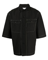 Мужская черная рубашка с коротким рукавом от Lemaire