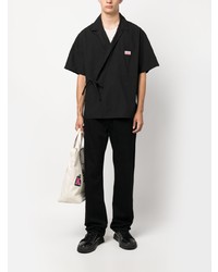 Мужская черная рубашка с коротким рукавом от Kenzo