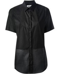 Женская черная рубашка с коротким рукавом от Maison Martin Margiela