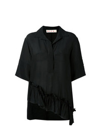 Женская черная рубашка с коротким рукавом от Marni