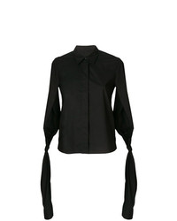 Женская черная рубашка с коротким рукавом от MM6 MAISON MARGIELA