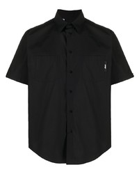 Мужская черная рубашка с коротким рукавом от MSGM