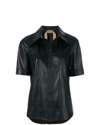 Женская черная рубашка с коротким рукавом от N°21