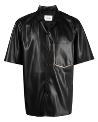 Мужская черная рубашка с коротким рукавом от Nanushka
