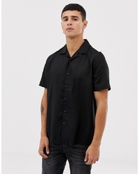 Мужская черная рубашка с коротким рукавом от New Look