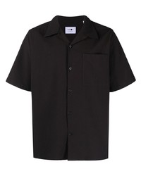 Мужская черная рубашка с коротким рукавом от Nn07