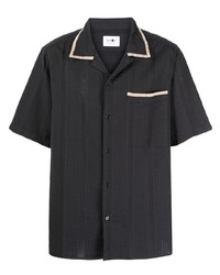 Мужская черная рубашка с коротким рукавом от Nn07