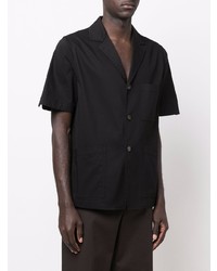 Мужская черная рубашка с коротким рукавом от Lardini