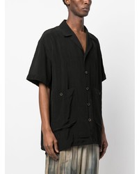 Мужская черная рубашка с коротким рукавом от Uma Wang