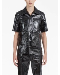 Мужская черная рубашка с коротким рукавом от Ferragamo