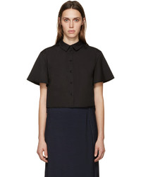 Женская черная рубашка с коротким рукавом от Proenza Schouler