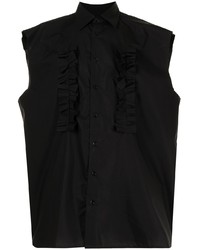 Мужская черная рубашка с коротким рукавом от Raf Simons