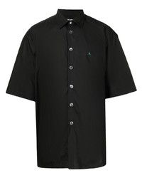 Мужская черная рубашка с коротким рукавом от Raf Simons