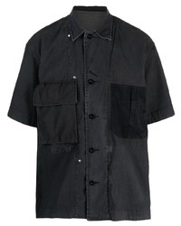 Мужская черная рубашка с коротким рукавом от Sacai