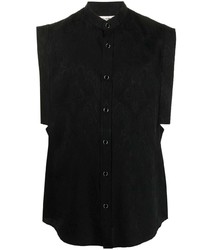 Мужская черная рубашка с коротким рукавом от Saint Laurent