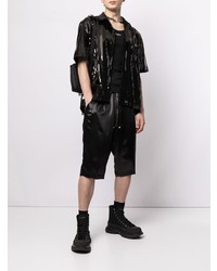 Мужская черная рубашка с коротким рукавом от We11done