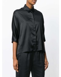 Женская черная рубашка с коротким рукавом от Styland