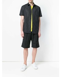 Мужская черная рубашка с коротким рукавом от Versace Jeans