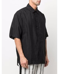 Мужская черная рубашка с коротким рукавом от Uma Wang