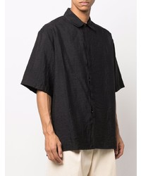Мужская черная рубашка с коротким рукавом от Uma Wang