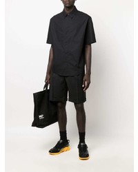 Мужская черная рубашка с коротким рукавом от 424