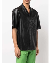 Мужская черная рубашка с коротким рукавом от Nanushka