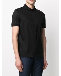 Мужская черная рубашка с коротким рукавом от BOSS HUGO BOSS