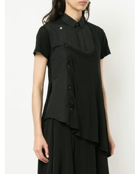 Женская черная рубашка с коротким рукавом от Y's