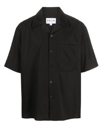 Мужская черная рубашка с коротким рукавом от Solid Homme