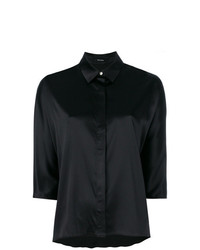 Женская черная рубашка с коротким рукавом от Styland