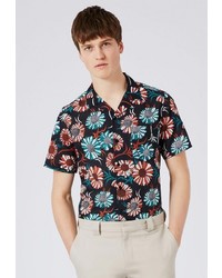Мужская черная рубашка с коротким рукавом от Topman