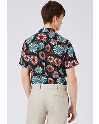 Мужская черная рубашка с коротким рукавом от Topman