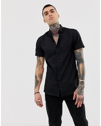 Мужская черная рубашка с коротким рукавом от Twisted Tailor