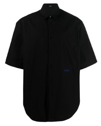 Мужская черная рубашка с коротким рукавом от Versace