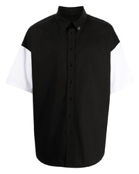 Мужская черная рубашка с коротким рукавом от We11done