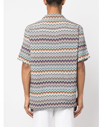 Мужская черная рубашка с коротким рукавом от Missoni