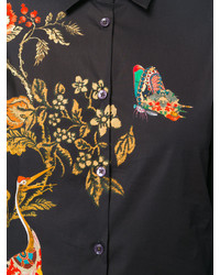 Женская черная рубашка с принтом от Etro