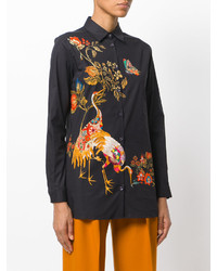 Женская черная рубашка с принтом от Etro