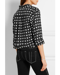 Женская черная рубашка с принтом от Burberry