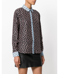 Женская черная рубашка с принтом от Kenzo