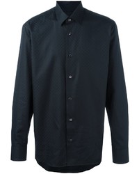 Мужская черная рубашка с принтом от Salvatore Ferragamo